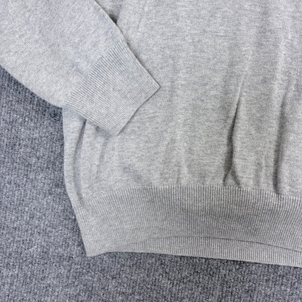 Jos. A. Bank Signature Collection Mens L Gray Pima Cotton Quarter Zip Sweater - Picture 4 of 13